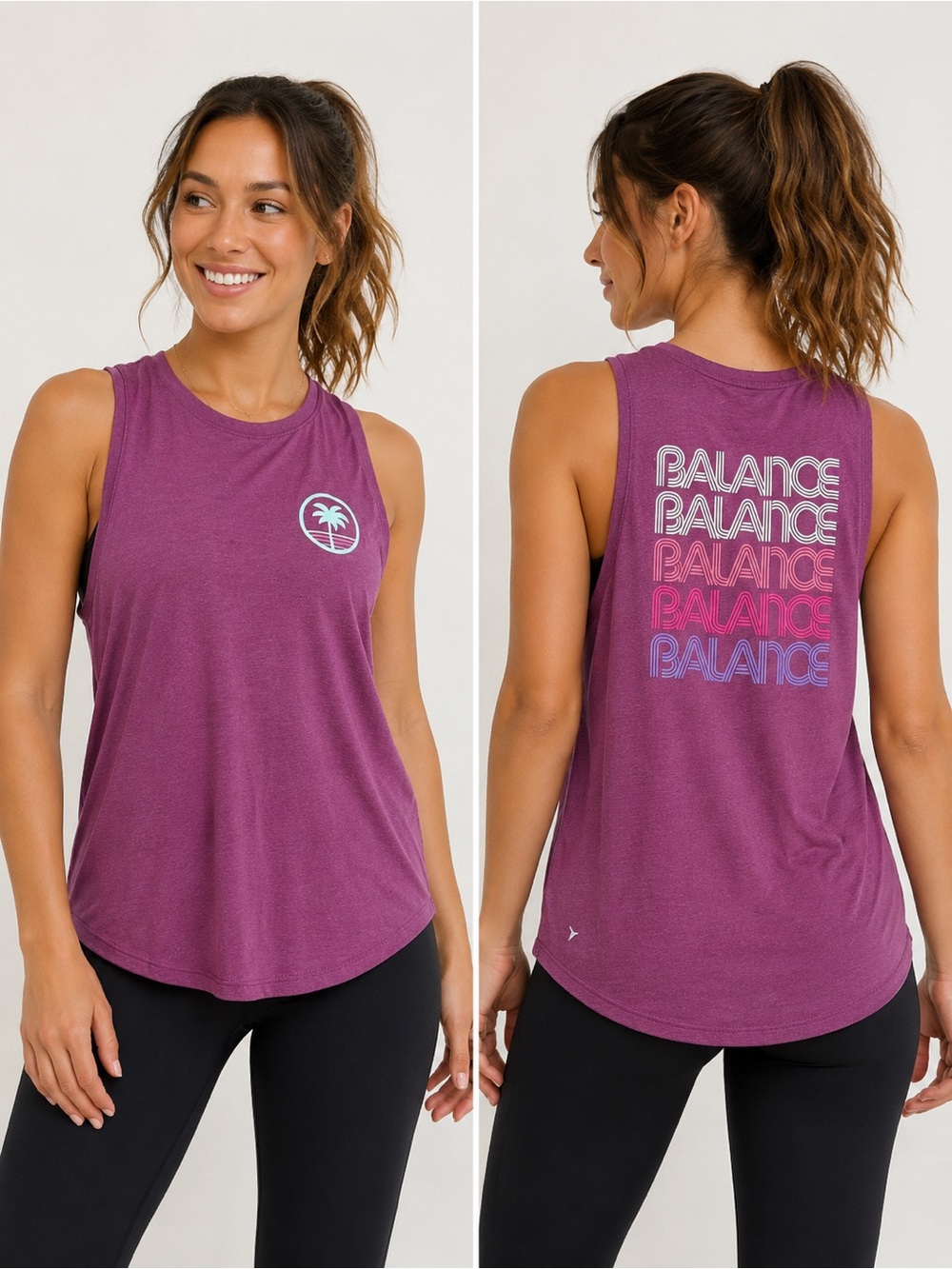 Old Navy Active Balance Graphic Muscle Tank Size Large Workout Red Women’s